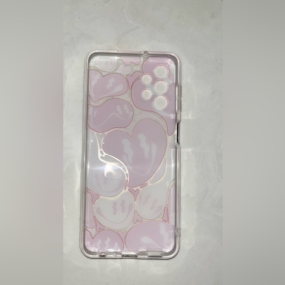 Samsung Galaxy A13 4G Pink Happy Heart Prints Soft Phone Case - Picture 3 of 4